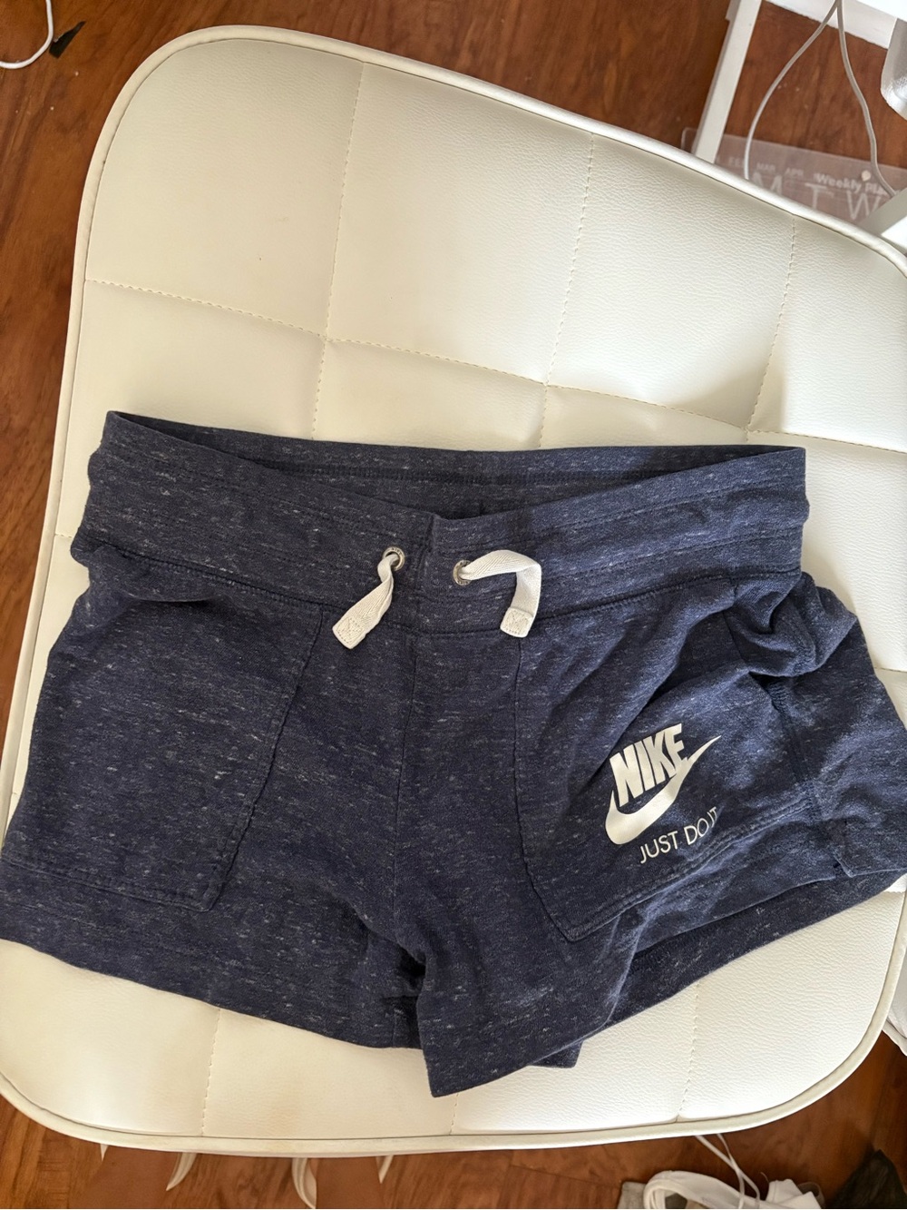 Nike Women's Dark Blue Athletic Drawstring Shorts